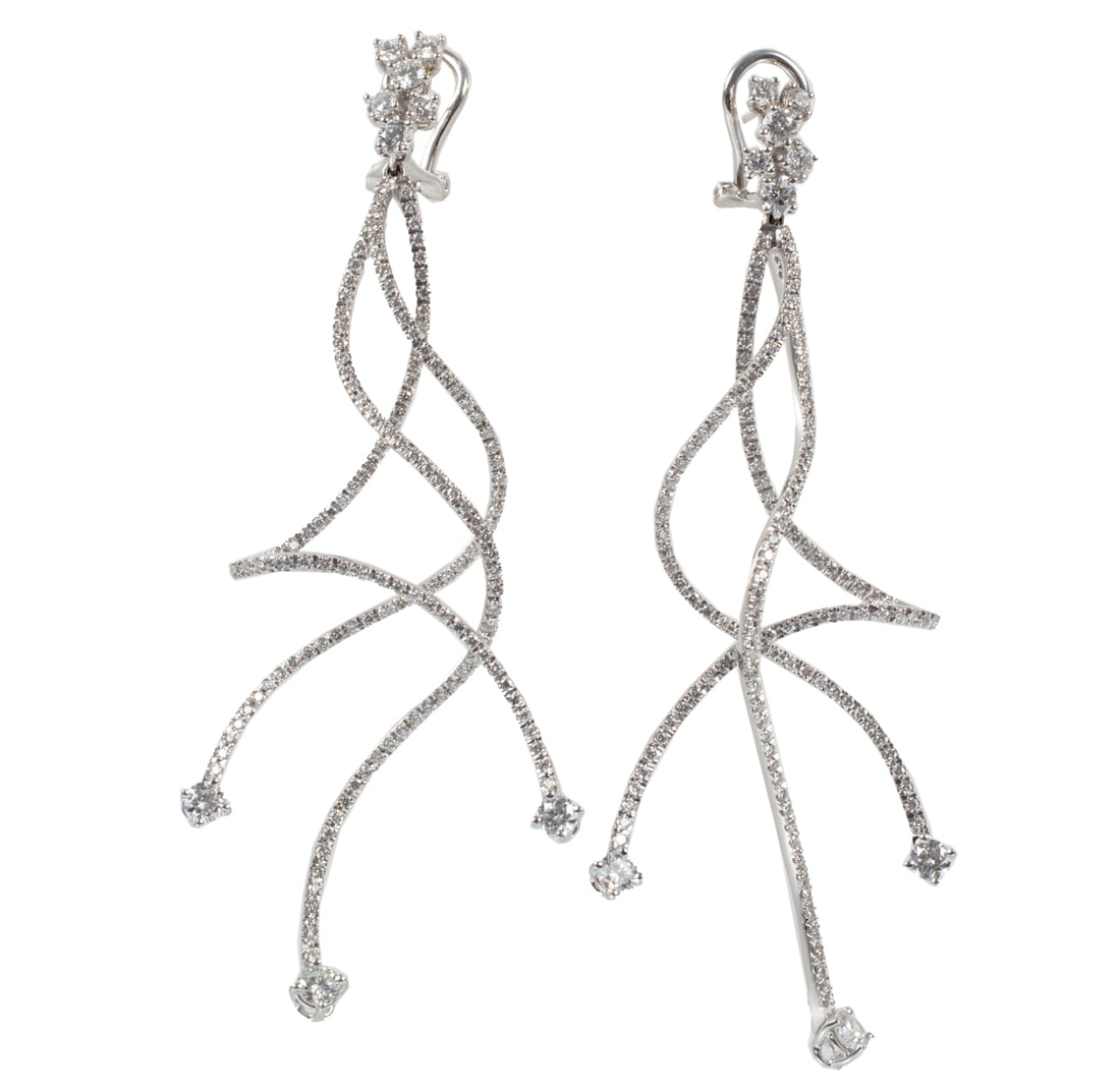 Pair of 18 kt. White Gold and Diamond Dangle Earrings (1 of 2)