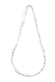 14 kt. White Gold and Diamond Station Necklace