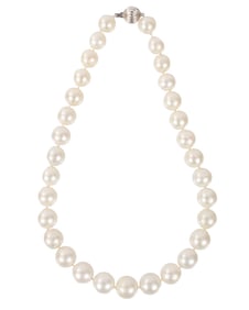 14 kt. White Gold and South Sea Pearl Necklace