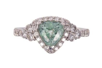 Platinum, Paraiba Tourmaline and Diamond Ring