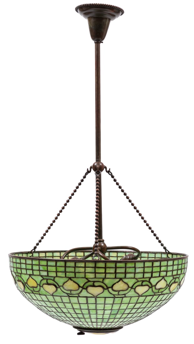 Tiffany Studios "Acorn and Turtleback" Chandelier (1 of 9)