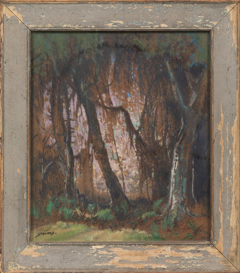 Will Henry Stevens, American/Louisiana 1881-1949, "Swamp Scene", pastel on paper (1 of 3)