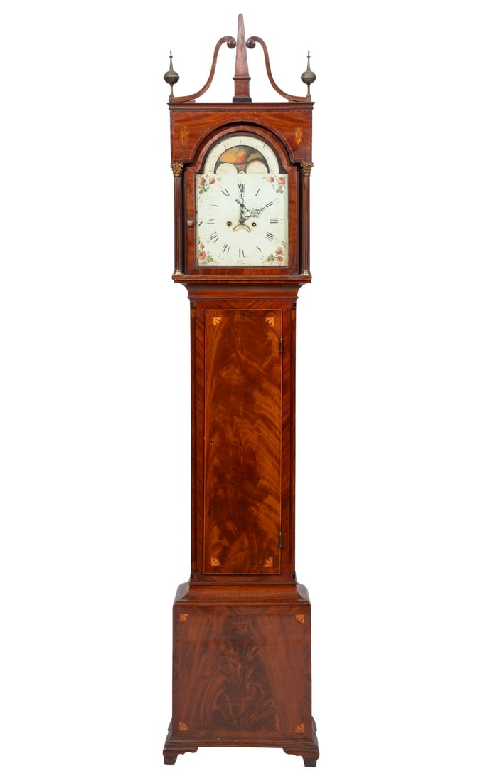 Antique English Inlaid Mahogany Tallcase Clock (1 of 4)