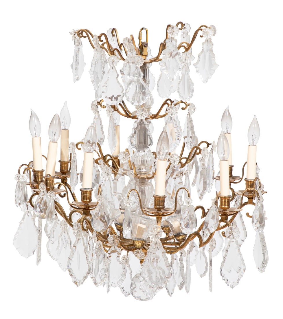Louis XVI-Style Cut-Crystal Fifteen Light Chandelier (1 of 2)