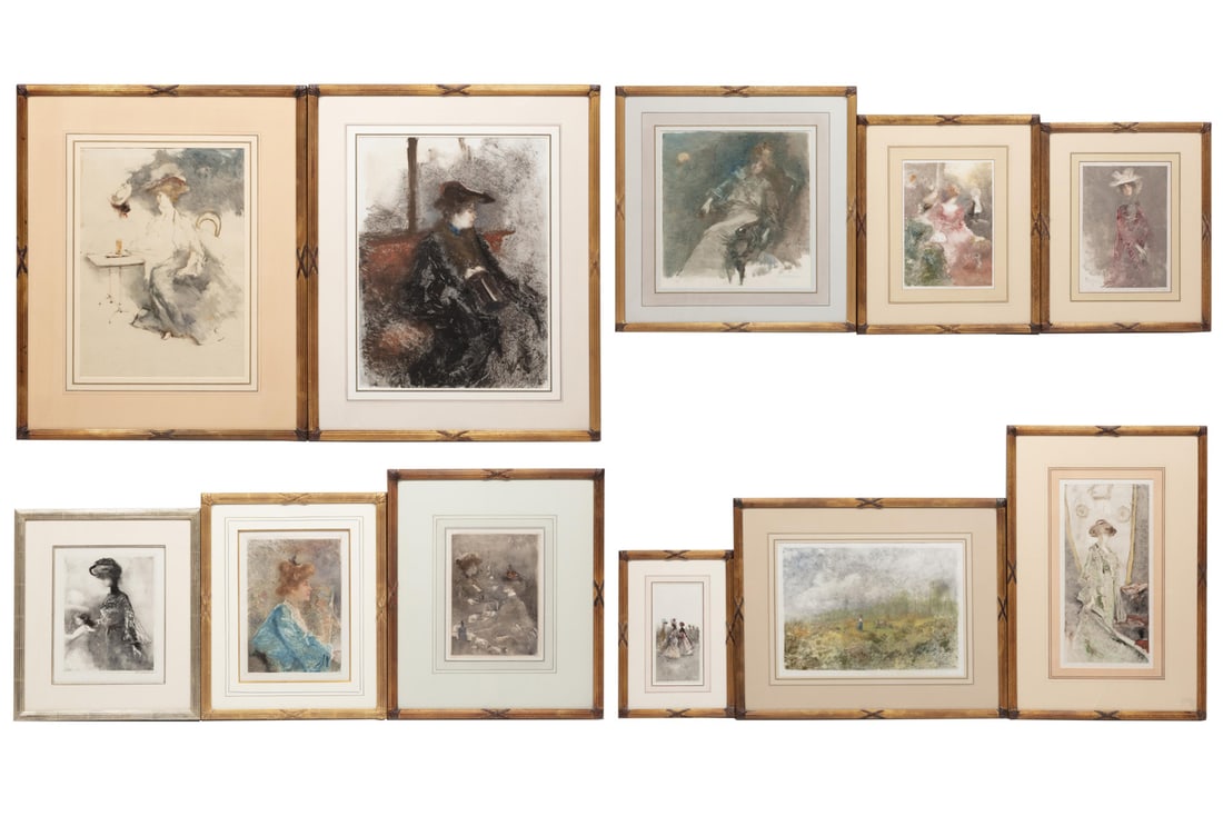 Pompeo Mariani, Italian 1857-1927, Group of Eleven Monotypes, monotypes (1 of 18)