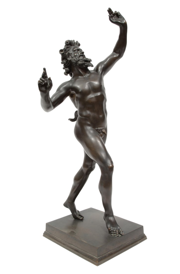Italian Patinated Bronze "Dancing Faun of Pompeii" (1 of 7)