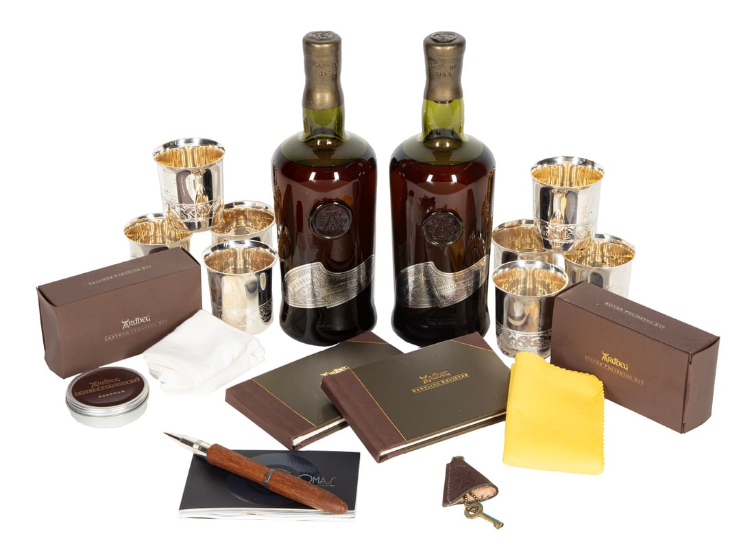 Ardbeg Special Release Double Barrel 1974 Islay Single Malt Scotch Whisky: Ardbeg Special Release Double Barrel 1974 Islay Single Malt Scotch Whisky2 bottles, 750ml., bottled 2007, "Cask No. 3524" on one wax capsule and "Cask No. 3145" on other, with original Purdy & Sons le