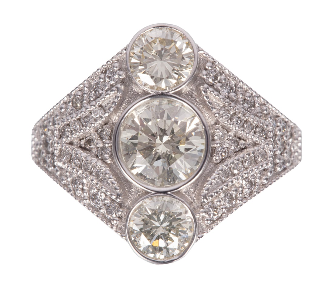 Platinum and Three Stone Diamond Ring (1 of 4)