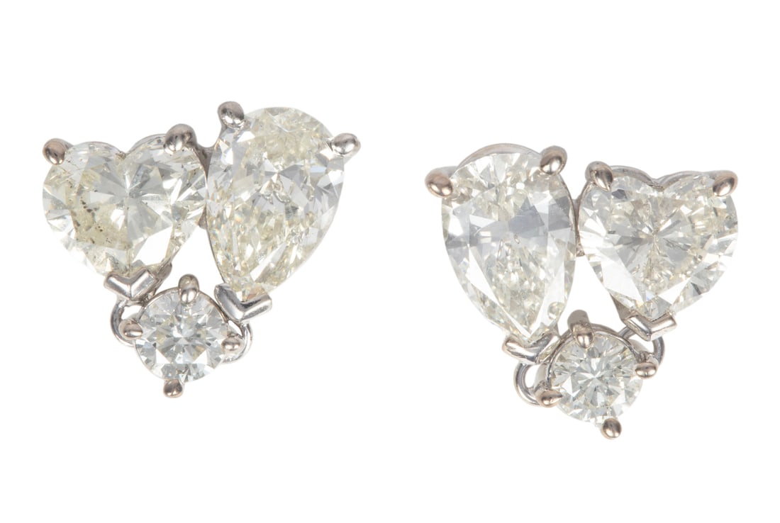 14 kt. White Gold and Diamond Cluster Earrings (1 of 2)