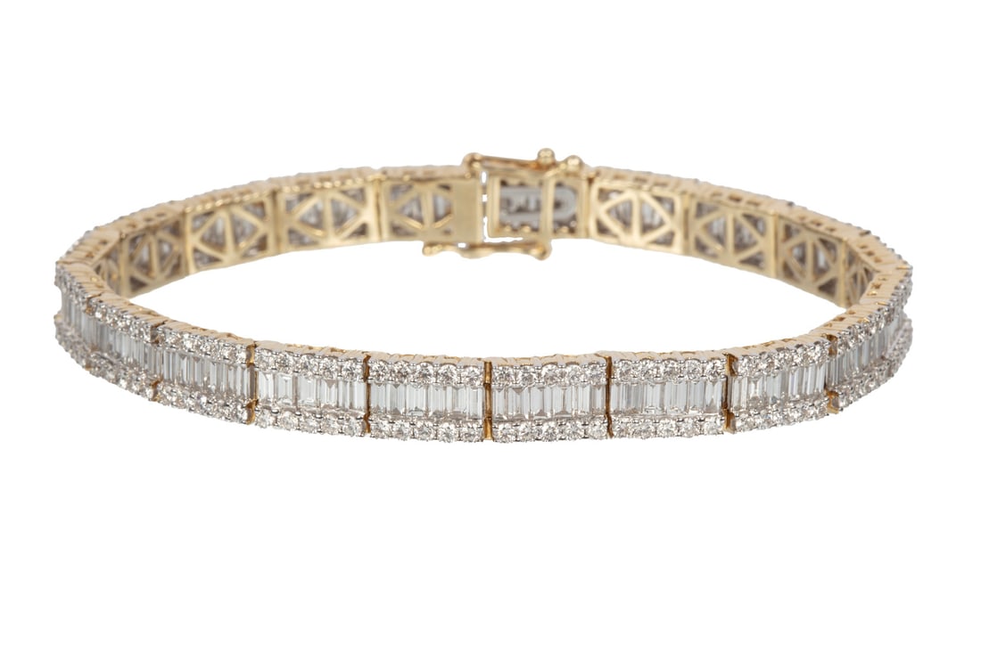 14 kt. Two-Tone Gold and Diamond Line Bracelet (1 of 5)