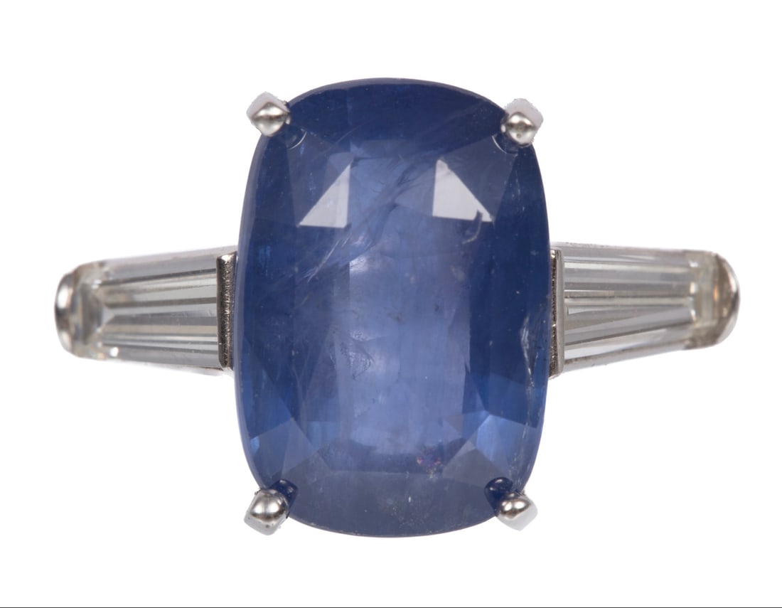 Platinum, Sapphire and Diamond Ring (1 of 5)