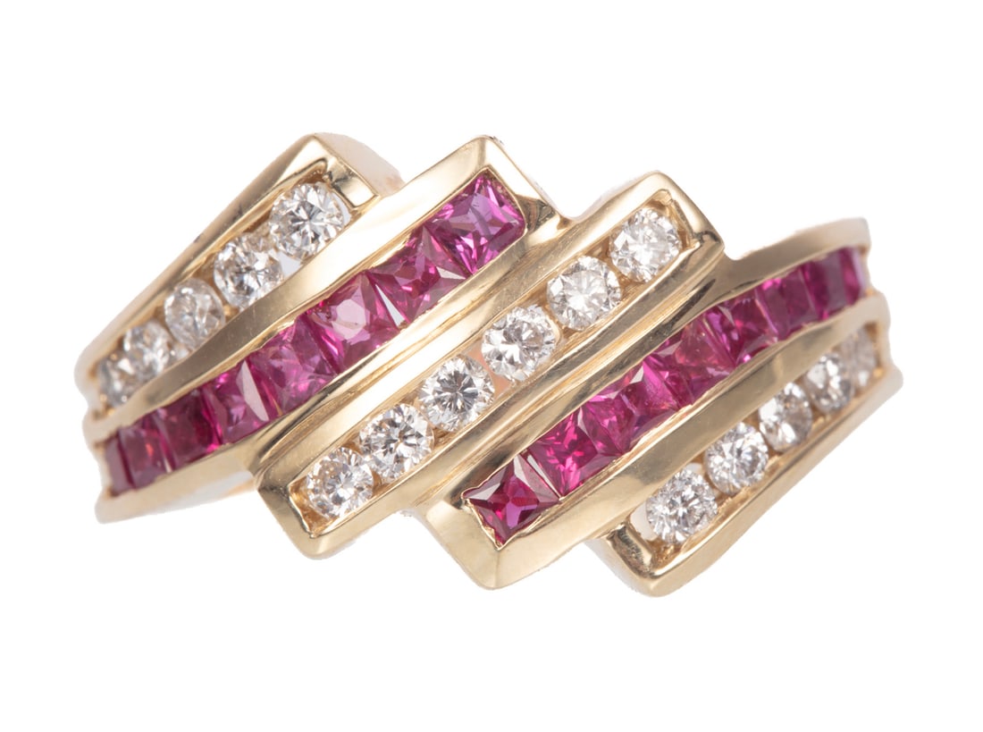14 kt. Yellow Gold, Ruby and Diamond Ring (1 of 4)