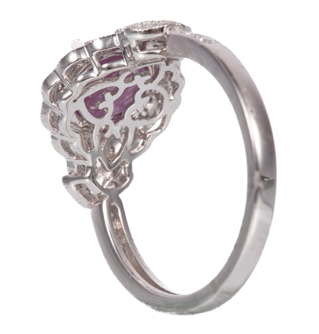 Platinum, Star Ruby and Diamond Ring - 3