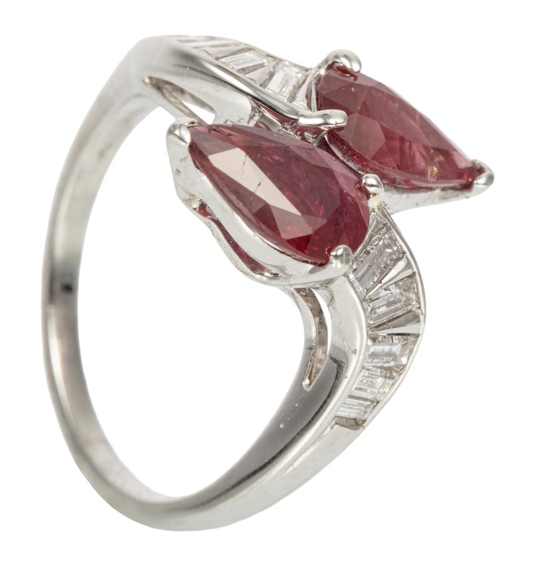 Platinum, Ruby and Diamond Ring - 2
