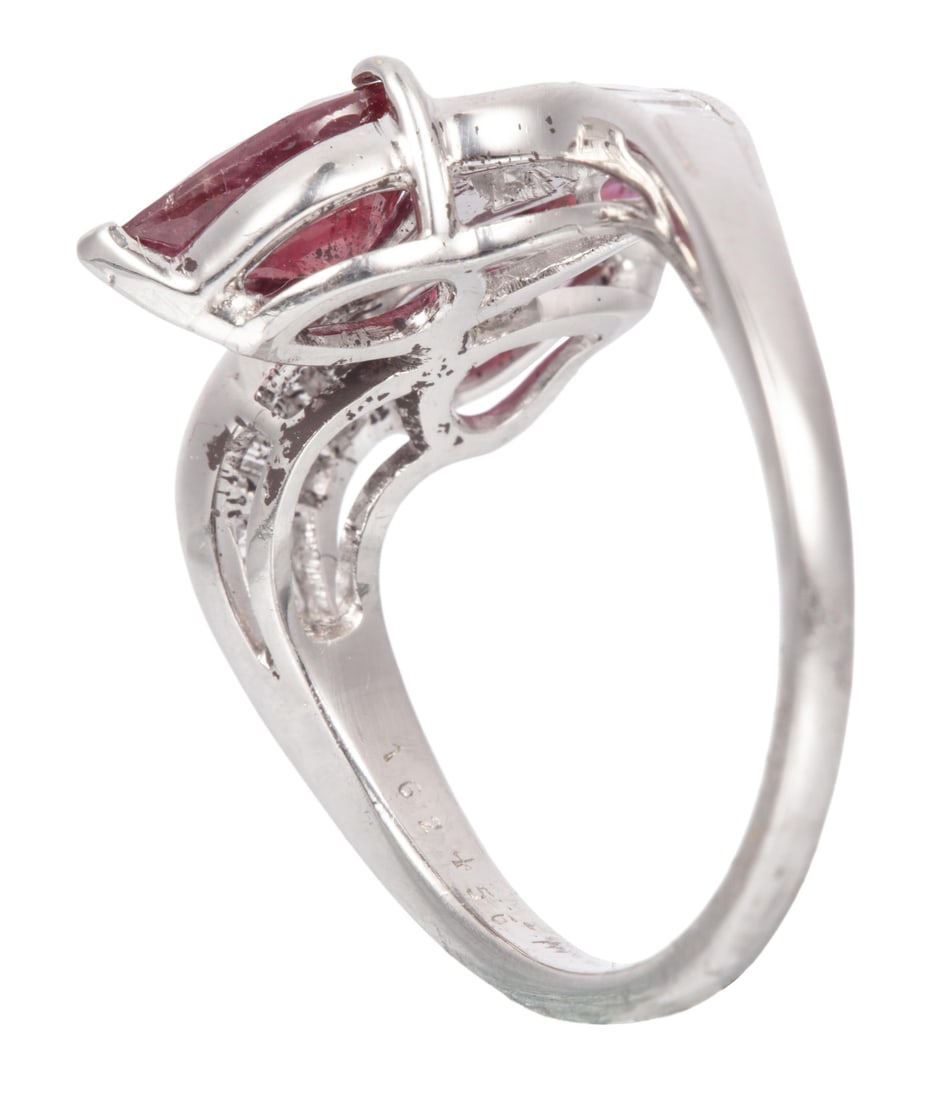 Platinum, Ruby and Diamond Ring - 3