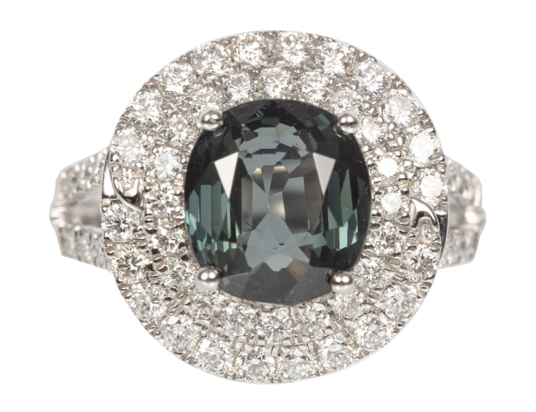 Platinum, Spinel and Diamond Ring (1 of 5)