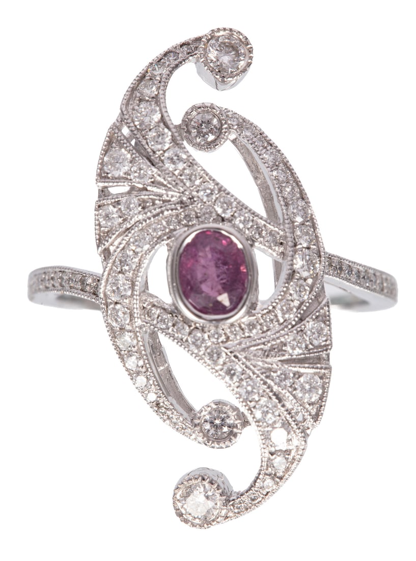 Platinum, Kashmir Sapphire and Diamond Ring (1 of 5)