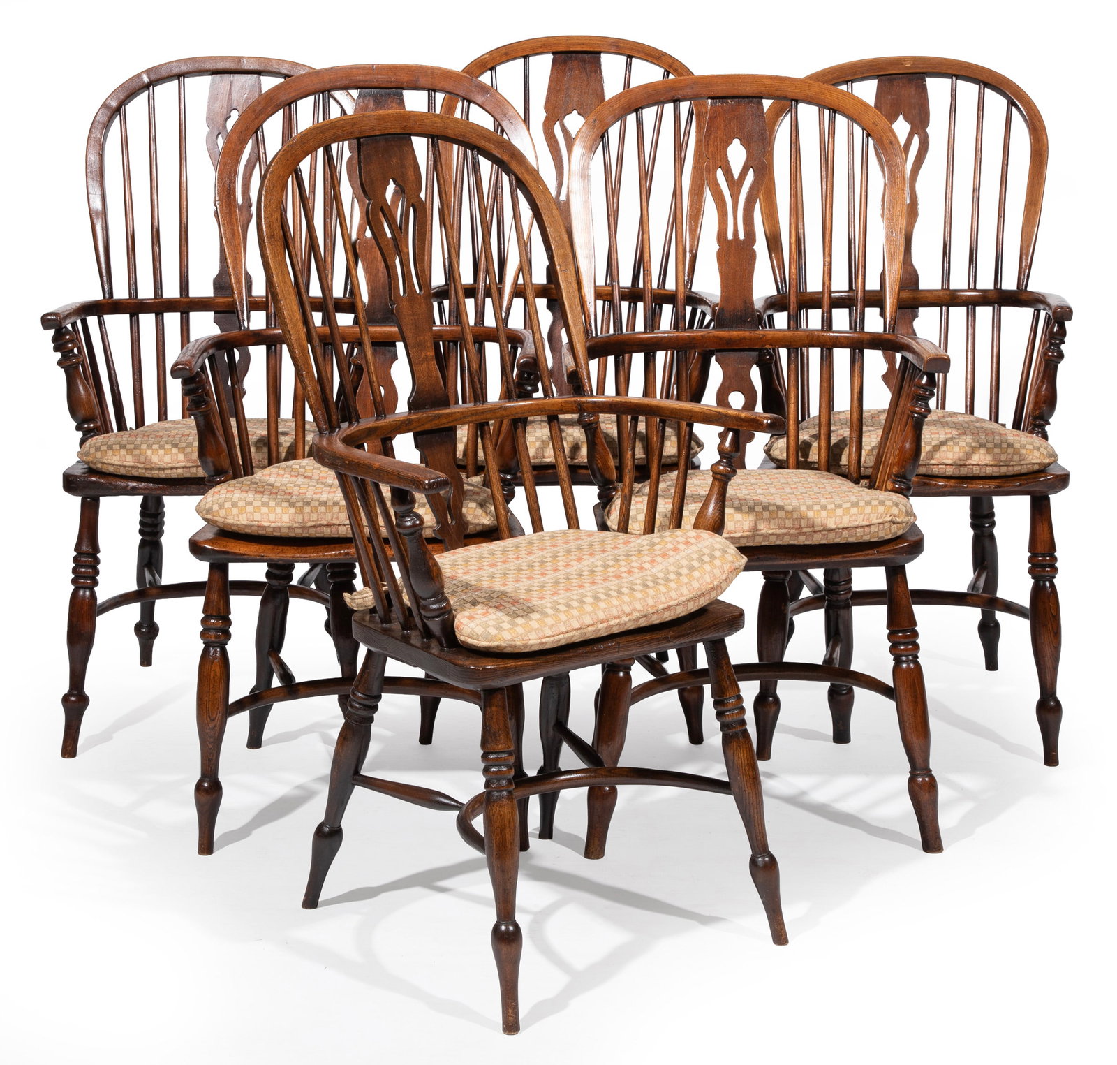 Suite of Six English Elm Windsor Chairs (1 of 4)