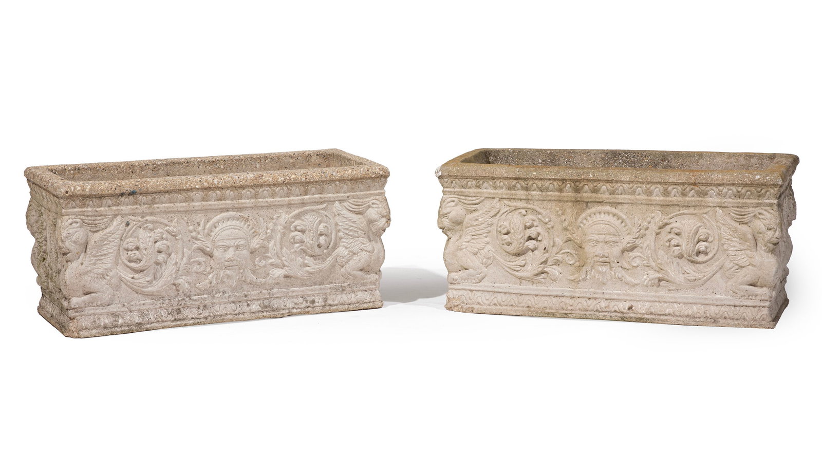 Pair of Cast-Stone Garden Planters (1 of 2)