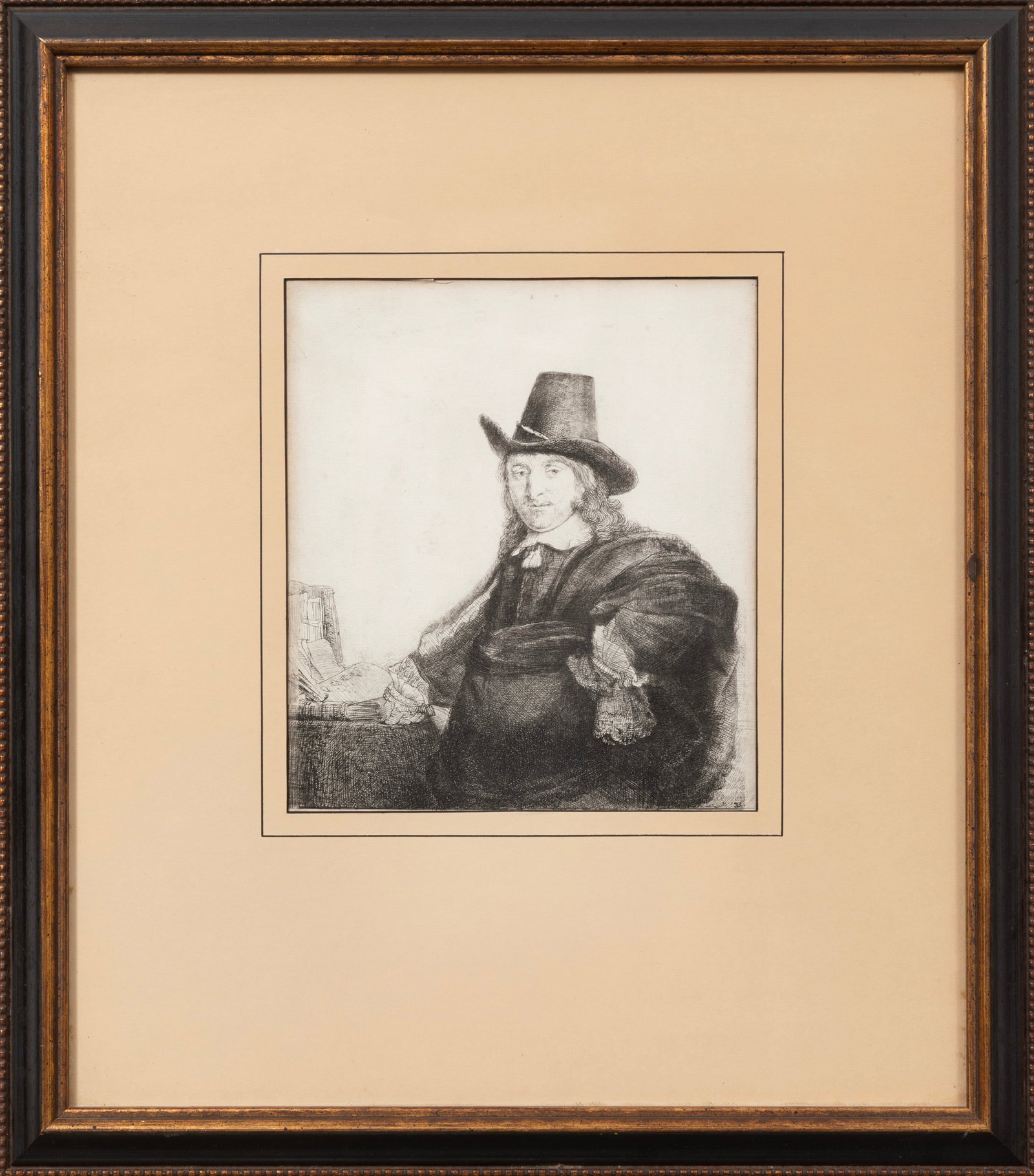 Rembrandt van Rijn, Dutch 1606-1699, "Jan Asselyn, Painter", etching (1 of 3)
