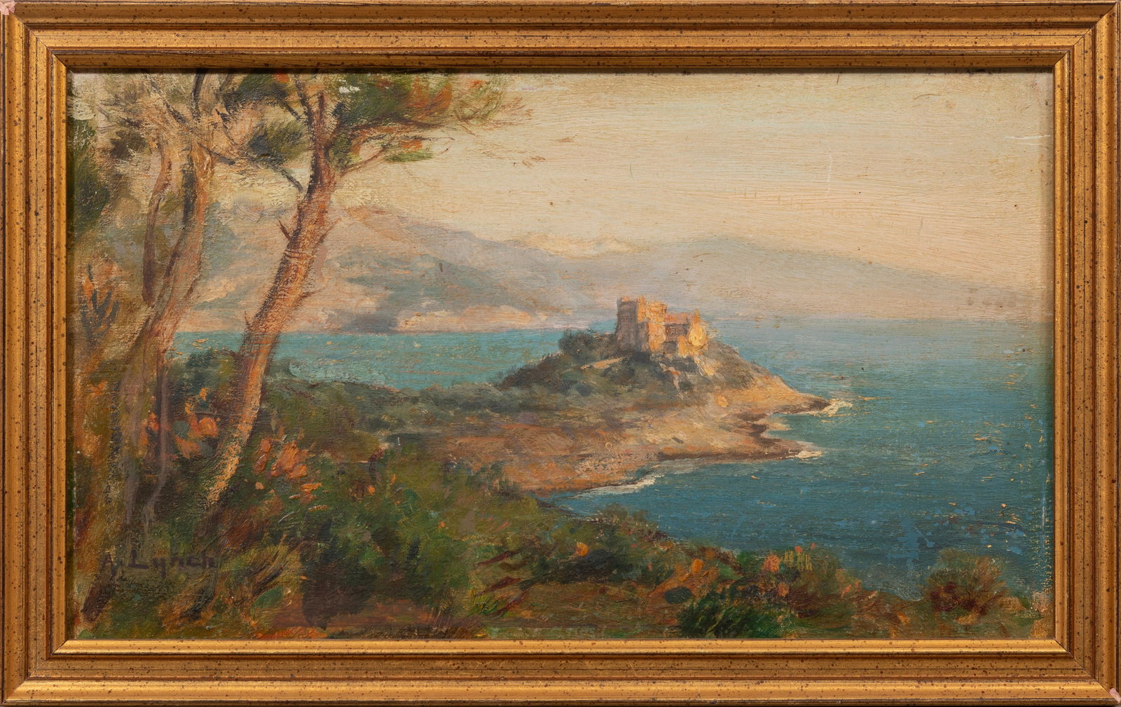 Alberto "Albert" Fernando Lynch, Prussian/French 1860-1950, "Pointe St. Jean", oil on panel: Alberto "Albert" Fernando Lynch Prussian/French, 1860-1950 "Pointe St. Jean" oil on panel signed lower left, titled, inscribed and exhibition label en verso, framed. Provenance: Collection of Cynthia 