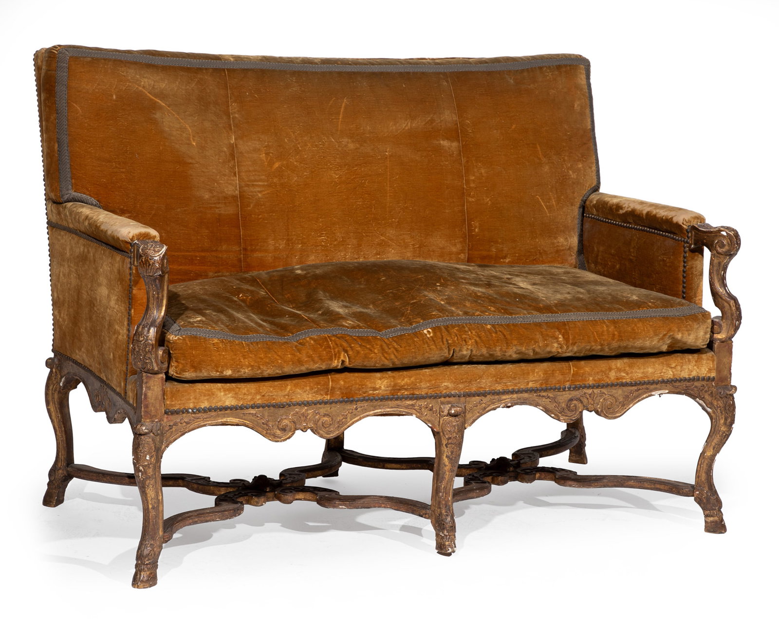 French Regence-Style Carved Giltwood Canape (1 of 4)