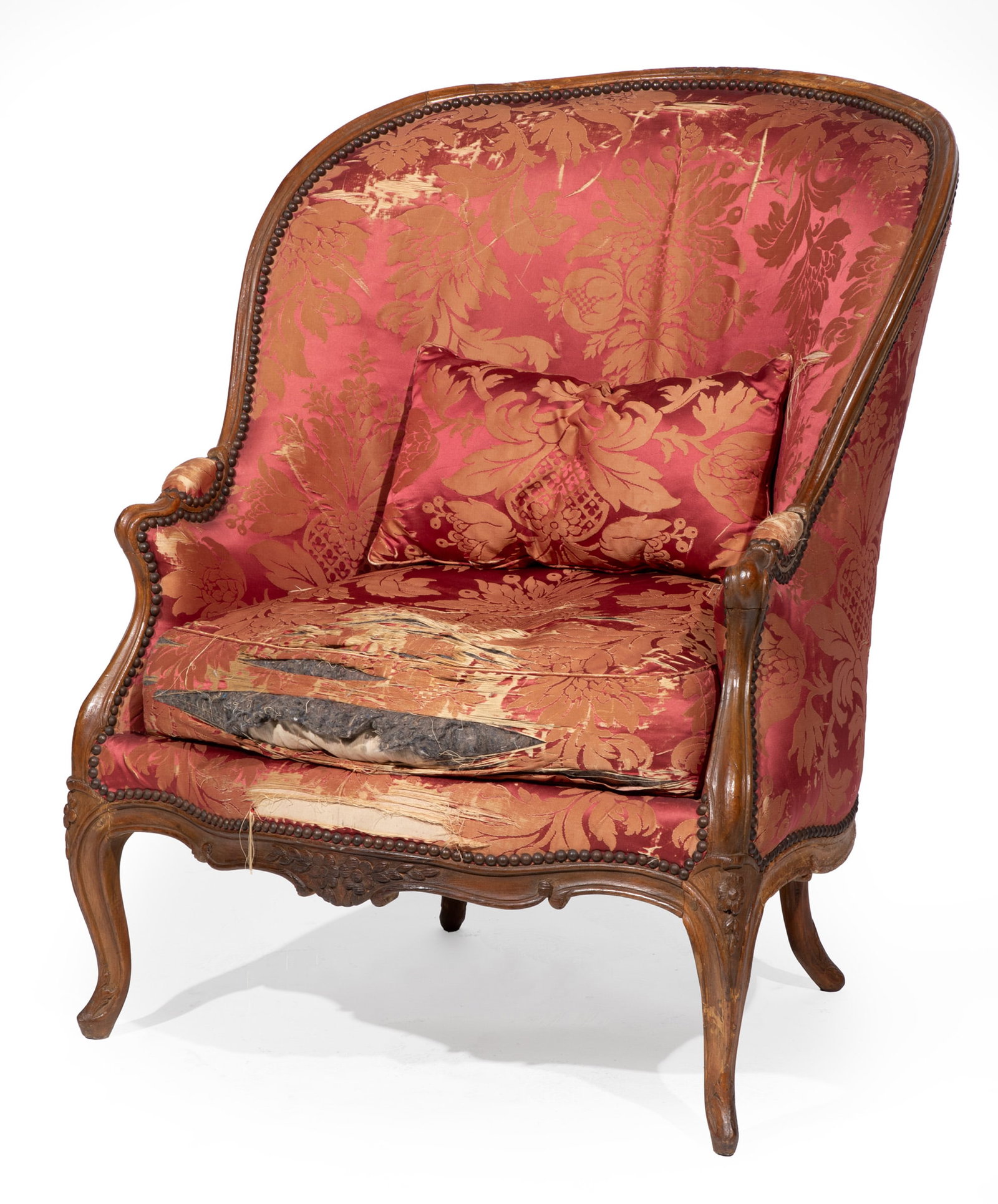 Louis XV-Style Carved Walnut Bergere (1 of 4)