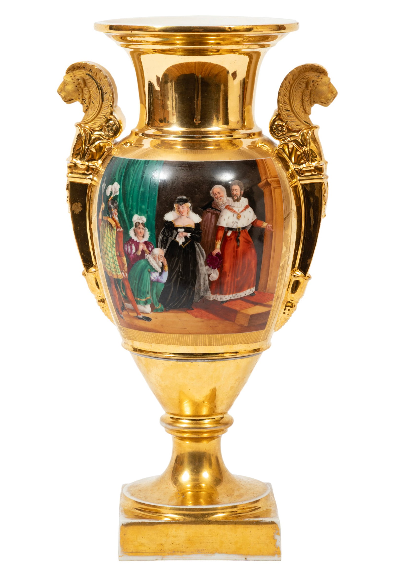 Paris Porcelain Polychrome and Gilt-Decorated Vase (1 of 3)