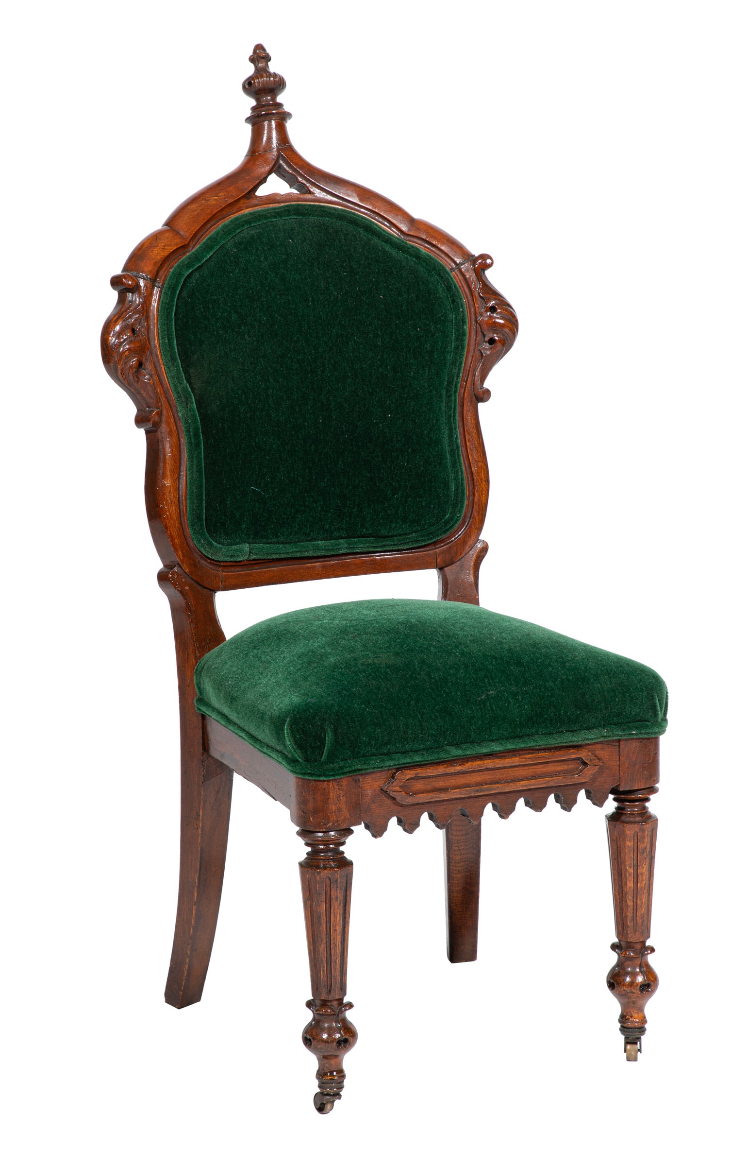 Rare American Gothic Revival Carved Oak Hall Chair (1 of 5)