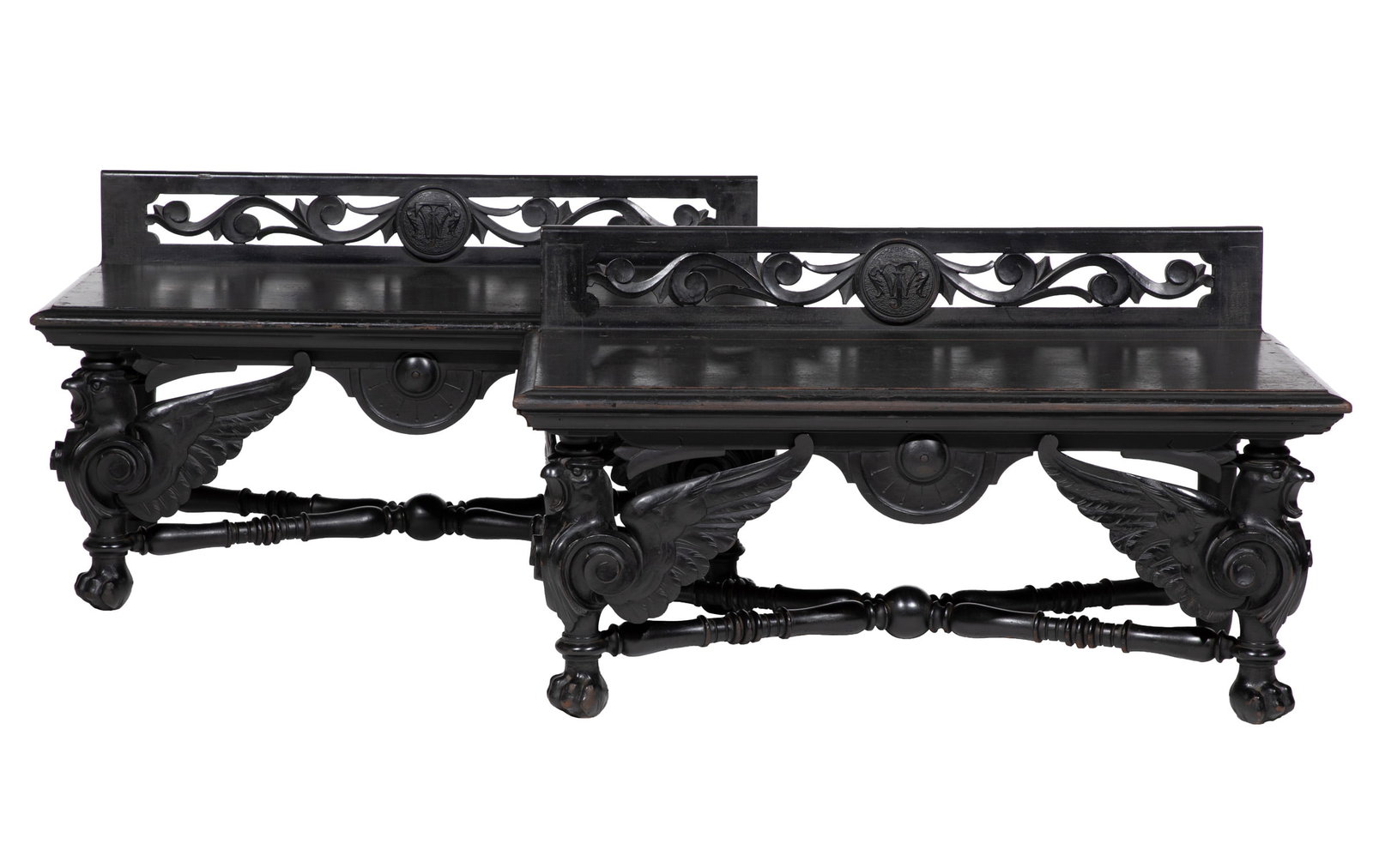Pair of American Aesthetic Ebonized Window Benches (1 of 4)