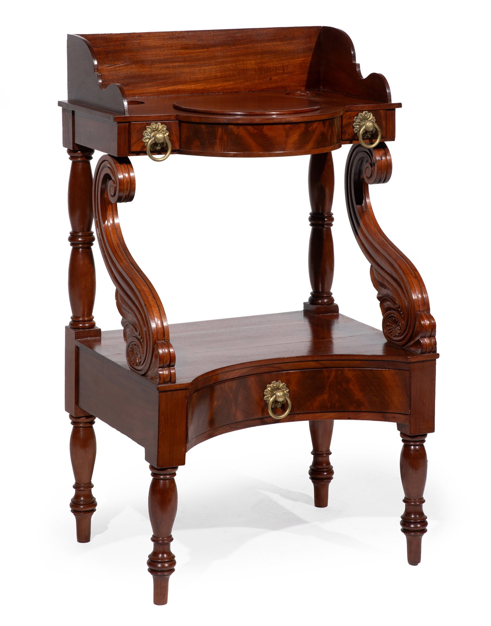 Late Federal Carved Mahogany Washstand (1 of 5)