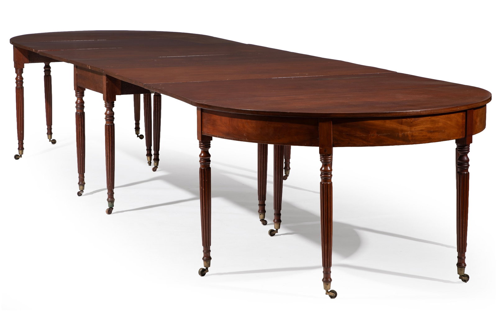 American Sheraton Carved Mahogany Drop-Leaf Dining Table (1 of 3)