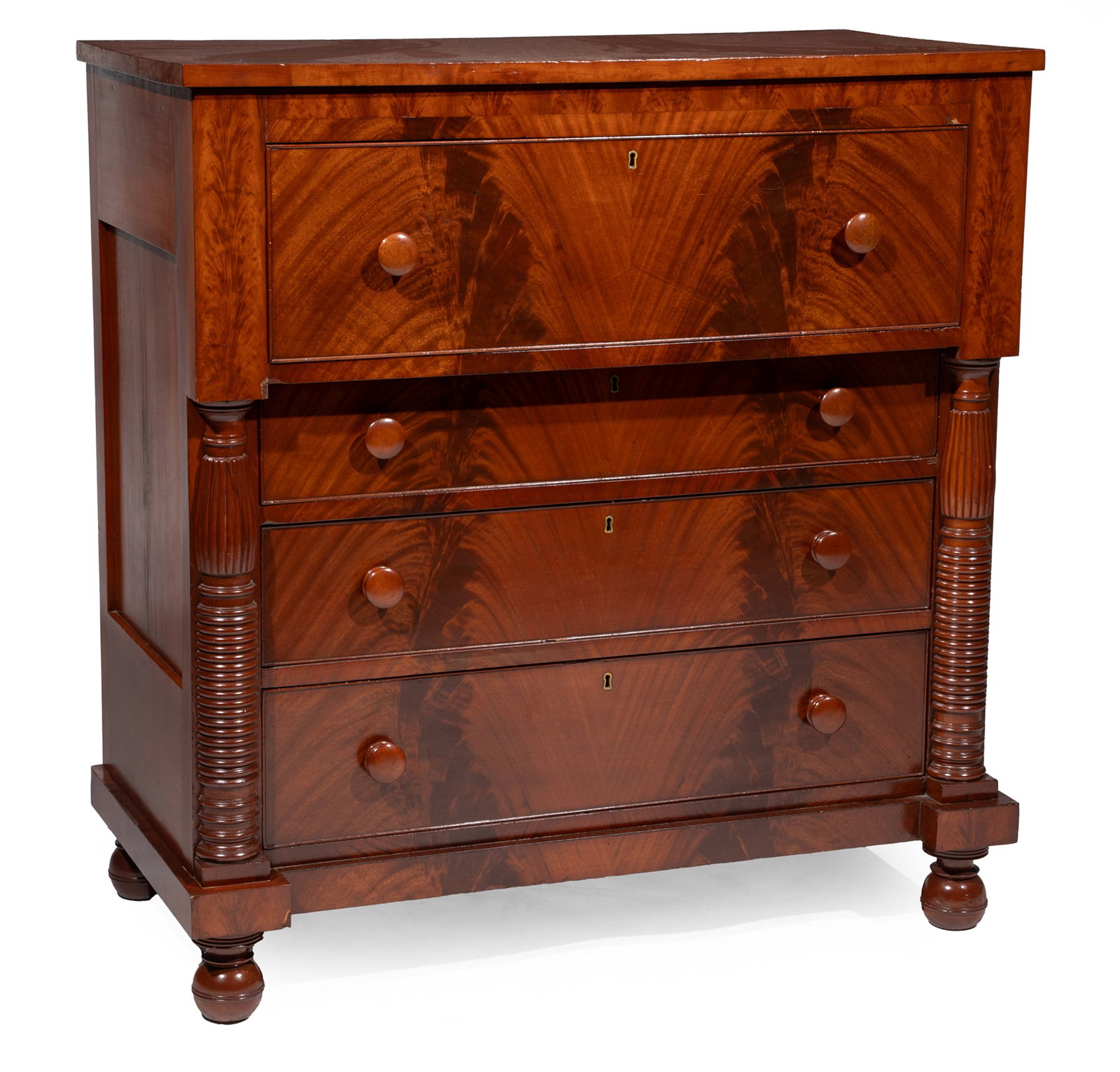 American Late Classical Figured Mahogany Butler's Desk (1 of 5)
