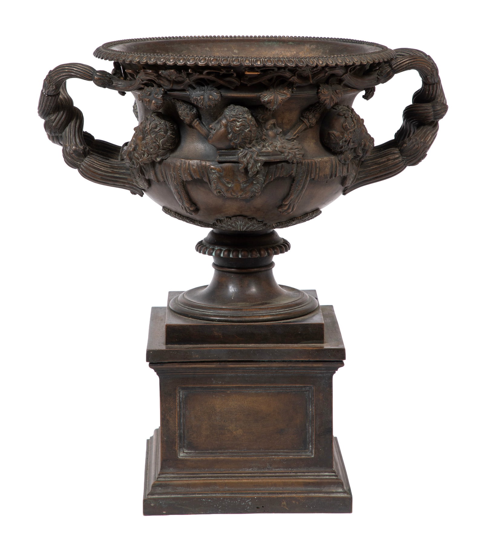 Grand Tour Patinated Bronze "Warwick" Vase on Pedestal (1 of 3)
