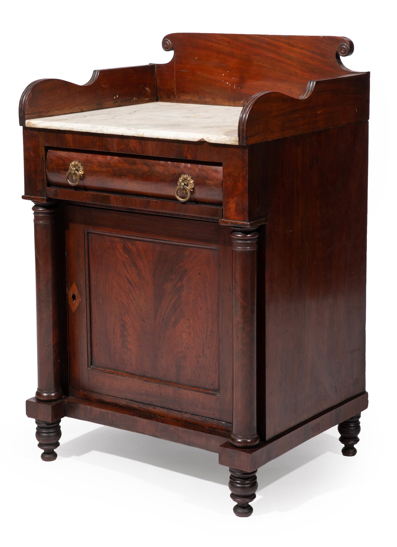 American Classical Carved Mahogany Basin Stand/Commode (1 of 3)