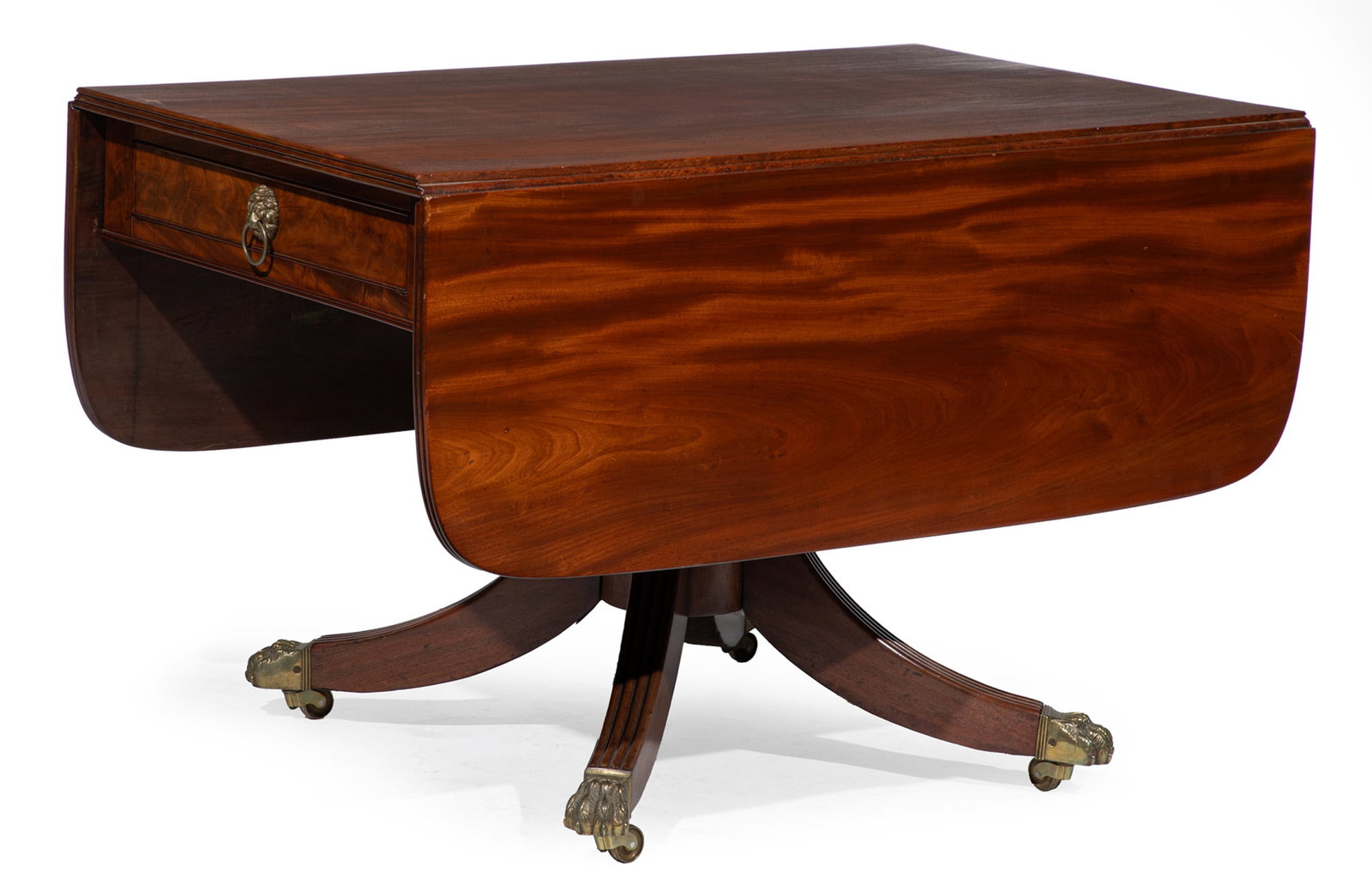 American Classical Carved Mahogany Pembroke Table (1 of 4)