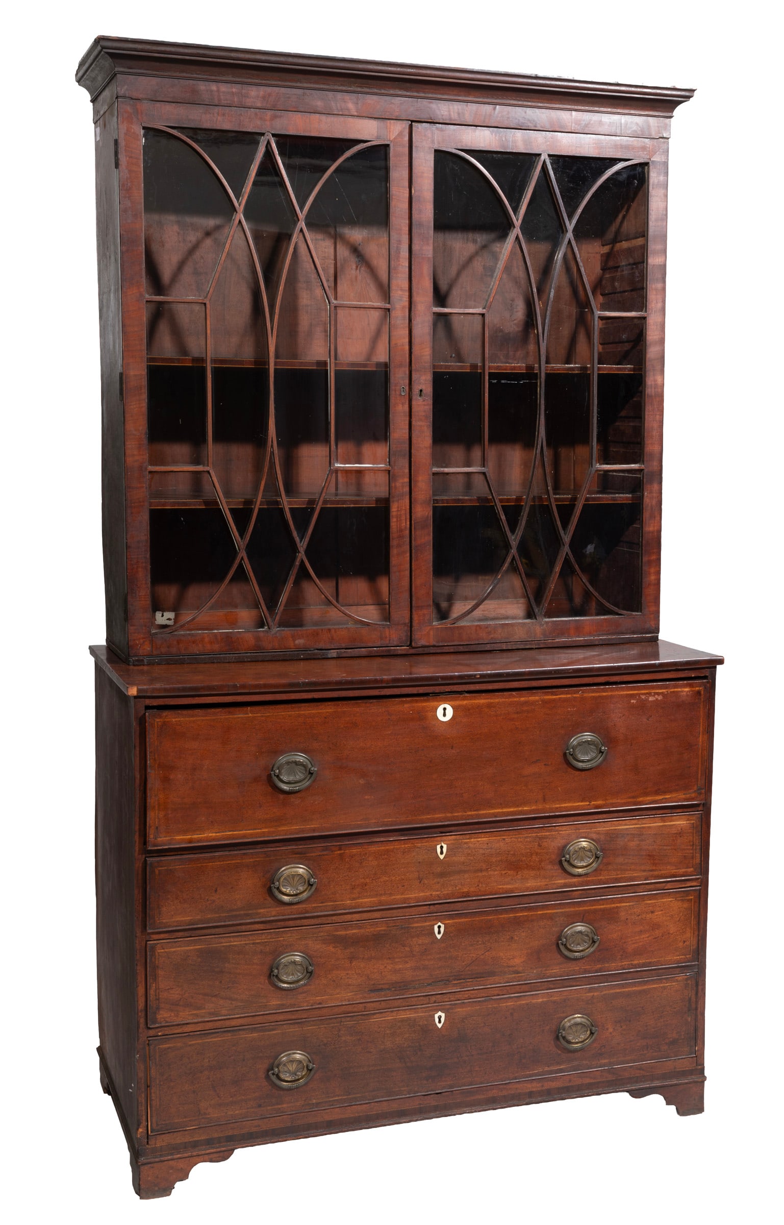 American Mahogany Secretary Bookcase (1 of 3)