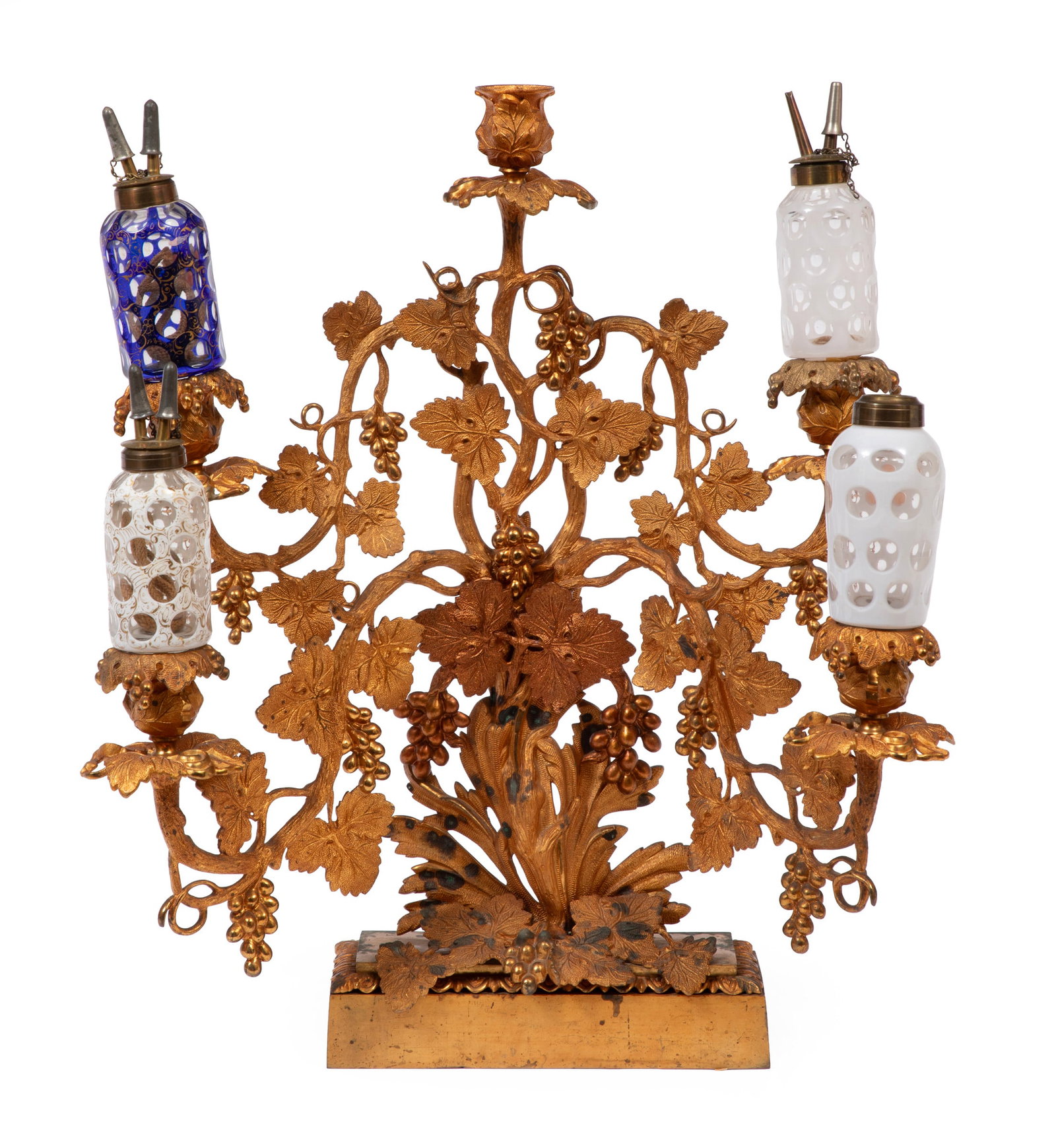 American Gilt Brass and Cut Crystal Five-Light Girandole (1 of 4)