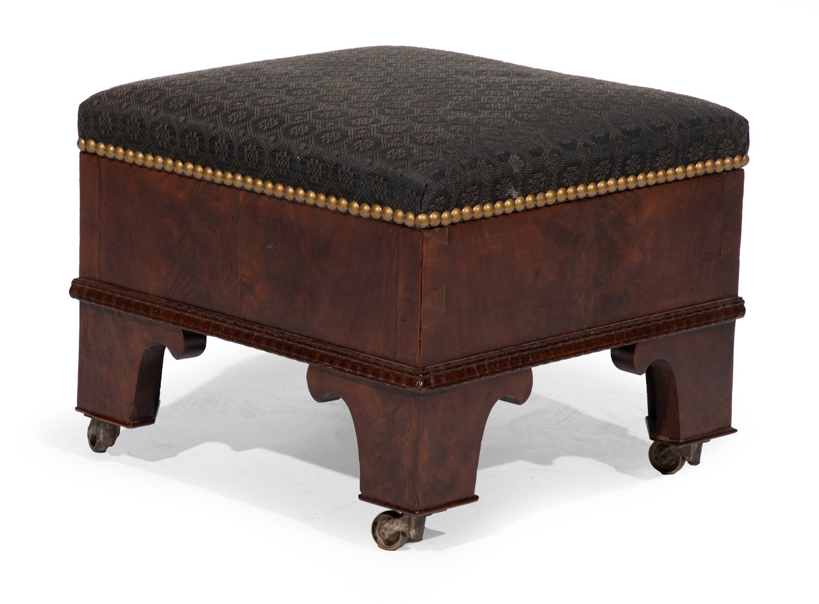 American Late Classical Carved Mahogany Stool (1 of 3)