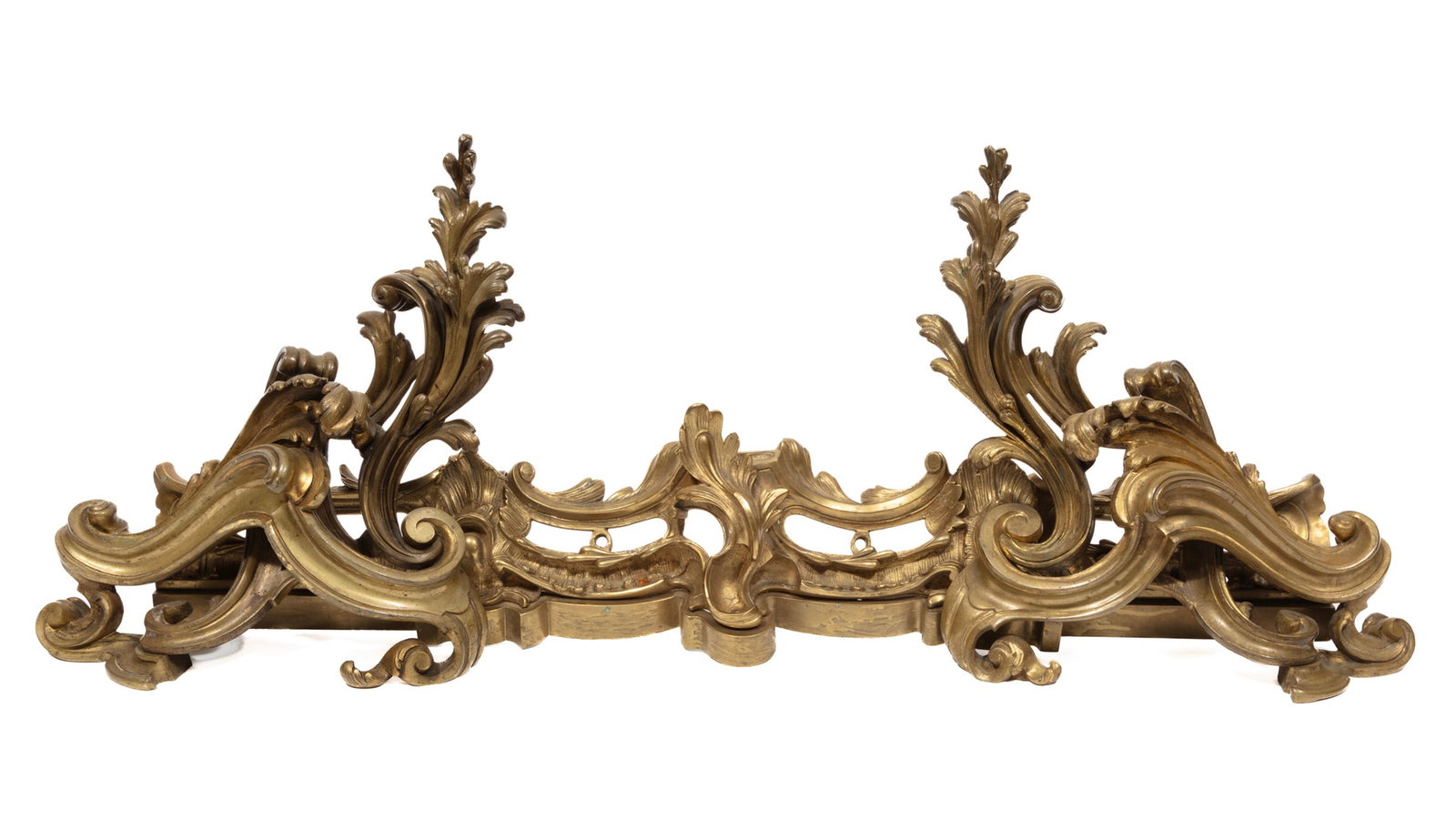 Louis XV-Style Bronze Fire Fender: Louis XV-Style Bronze Fire Fender 13 x 44 x 7 in. (33 x 111.8 x 17.8 cm.)