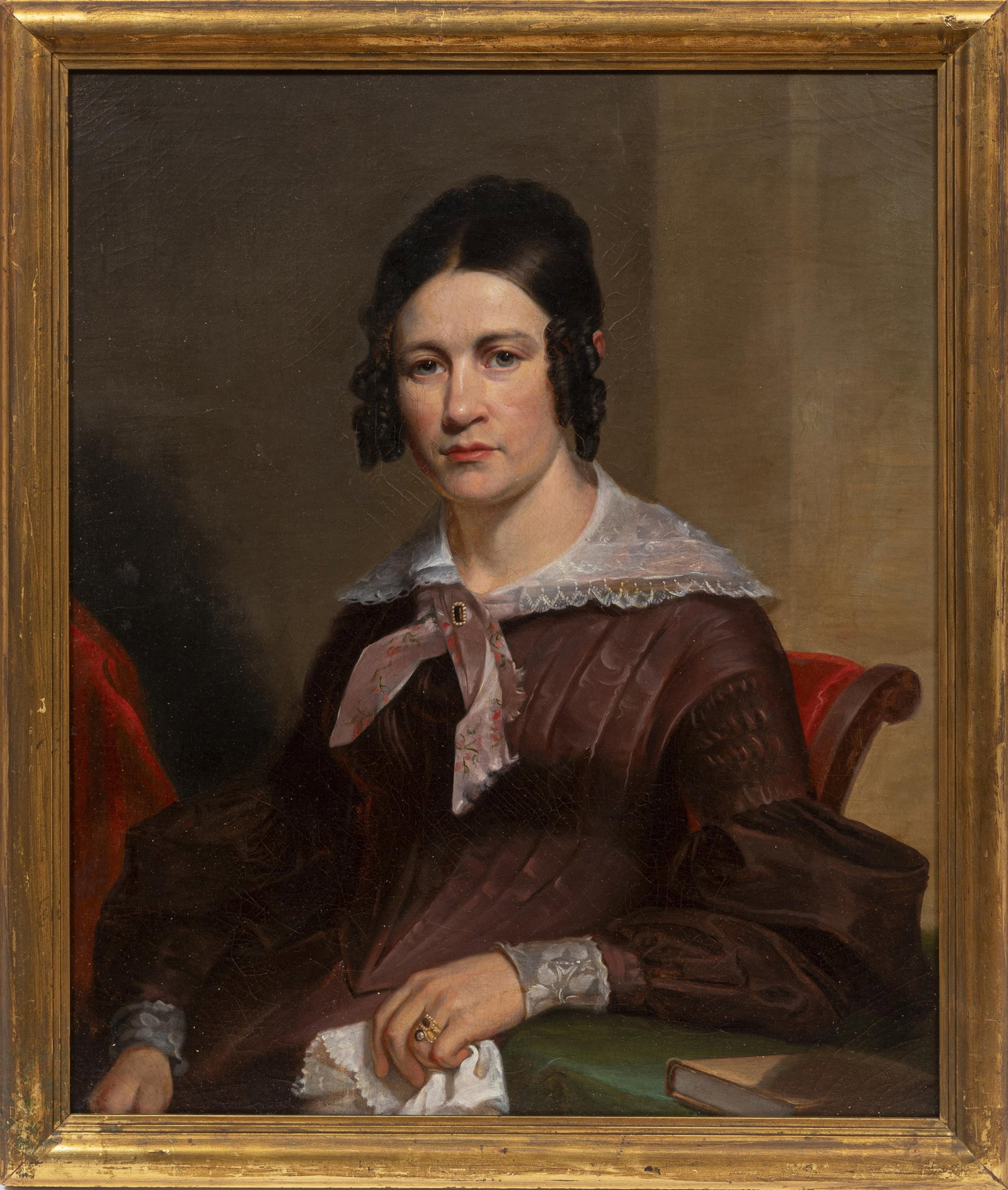 Attributed to Henry Inman, American/New York 1802-1846, "Portrait of Mrs. Rachel Polk", oil on (1 of 2)