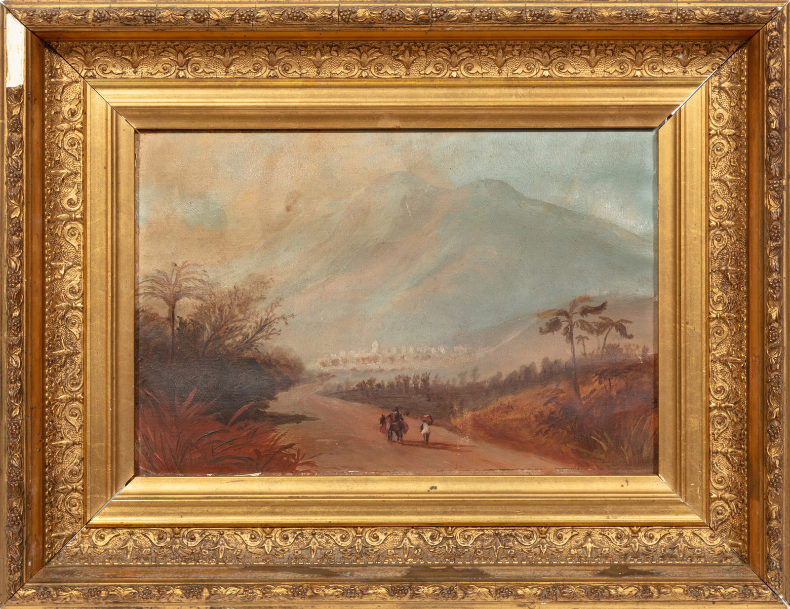 After Granville Perkins, American/New York 1830-1895, "Santiago de Cuba", oil on canvas laid on (1 of 2)