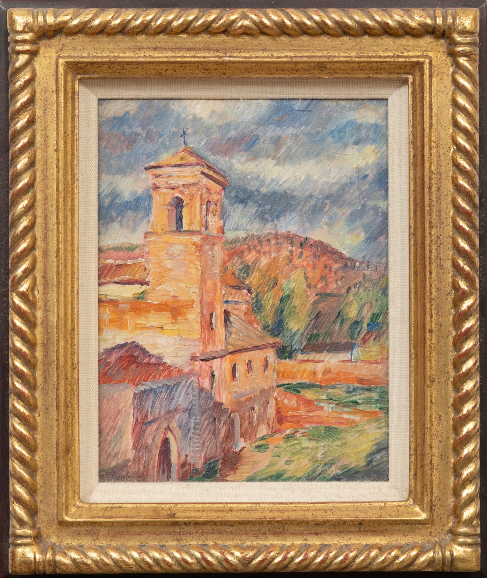 Max Kuehne, American/New York 1880-1968, ?Church in Grenada? and ?Approach to Toledo?, 2 oils on (1 of 6)