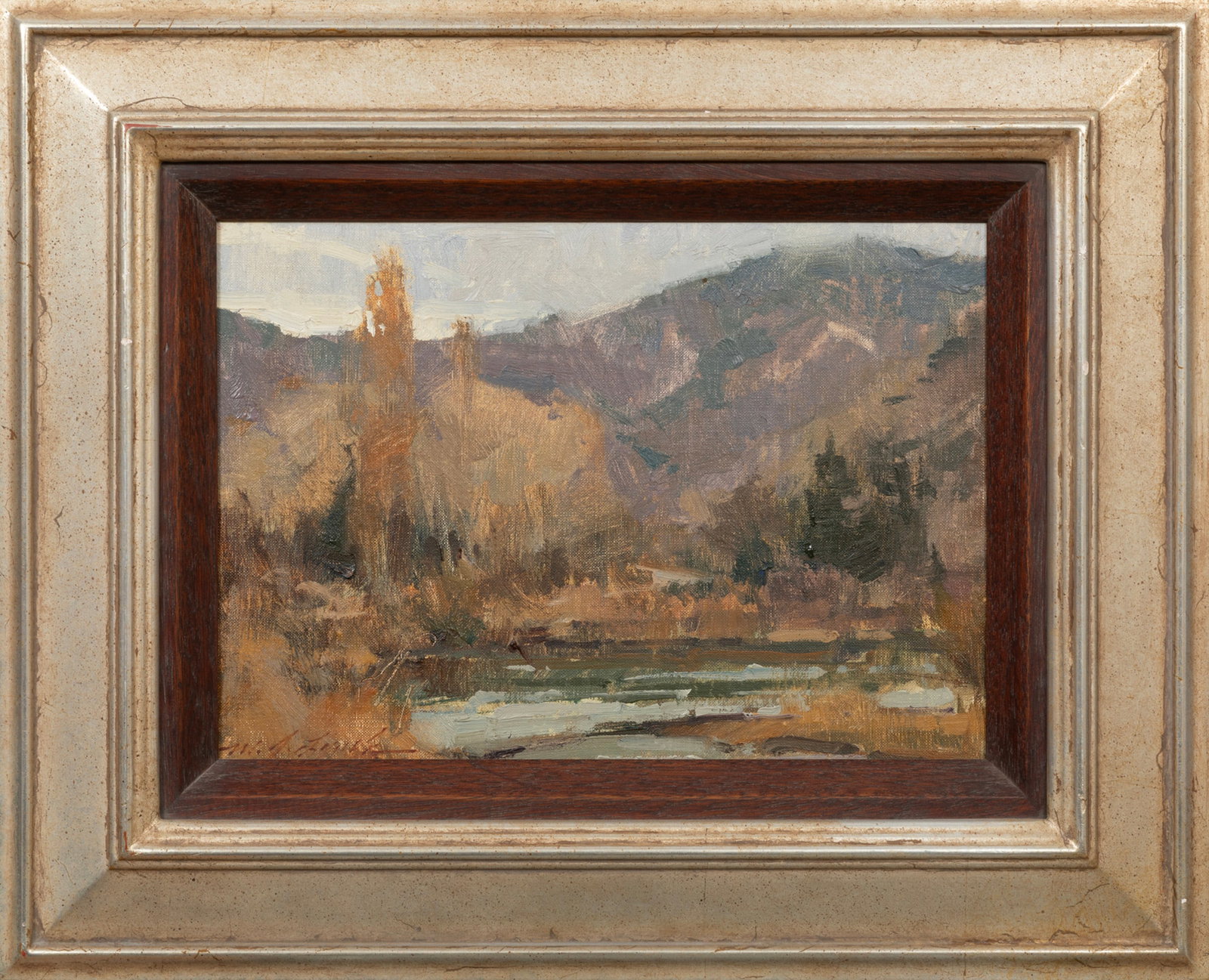 Michael Lynch, American/Colorado b. 1950, ?Autumn on the Colorado River?, oil on masonite (1 of 3)