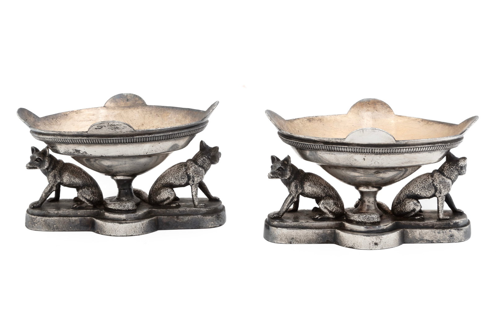 Pair of American Victorian Silverplate Figural Salt Cellars (1 of 4)