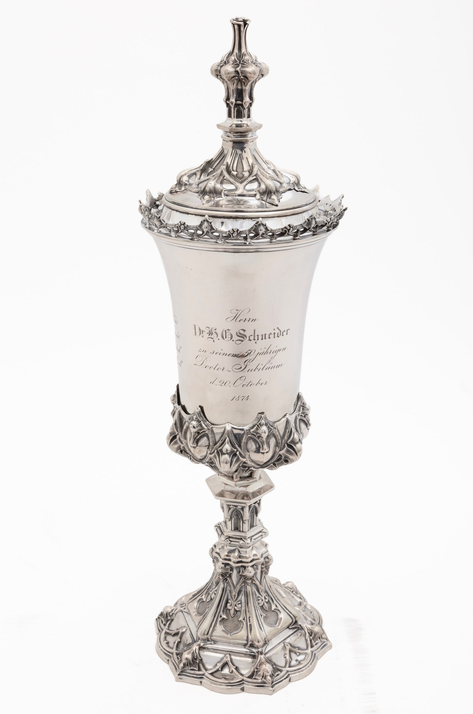 Continental .800 Silver Cup and Cover in the Gothic Revival Taste (1 of 4)