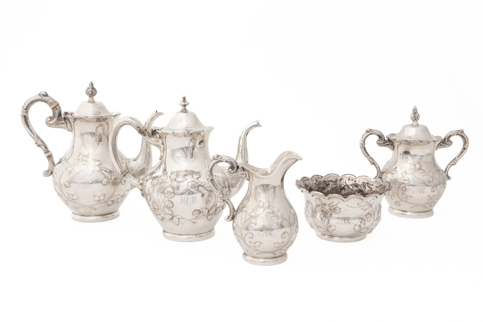 New Orleans Coin Silver Coffee and Tea Service (1 of 11)