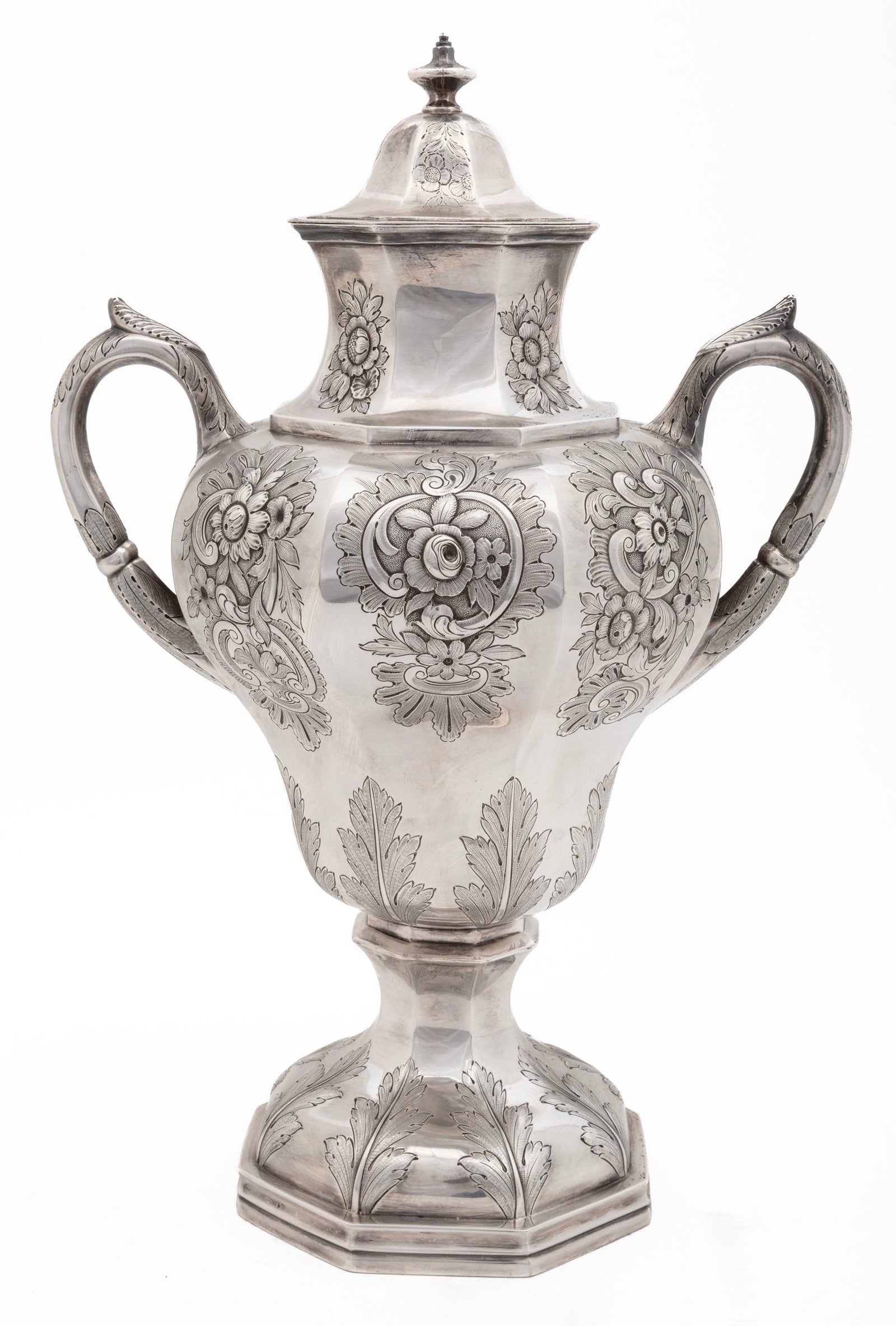 Monumental New Orleans Coin Silver Covered Urn (1 of 4)