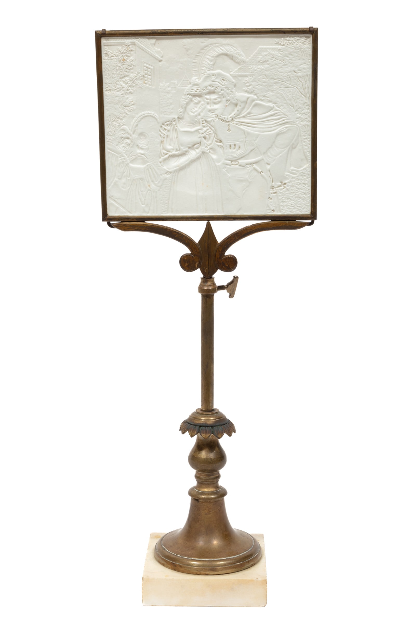 Antique Continental Lithophane Table Screen (1 of 2)