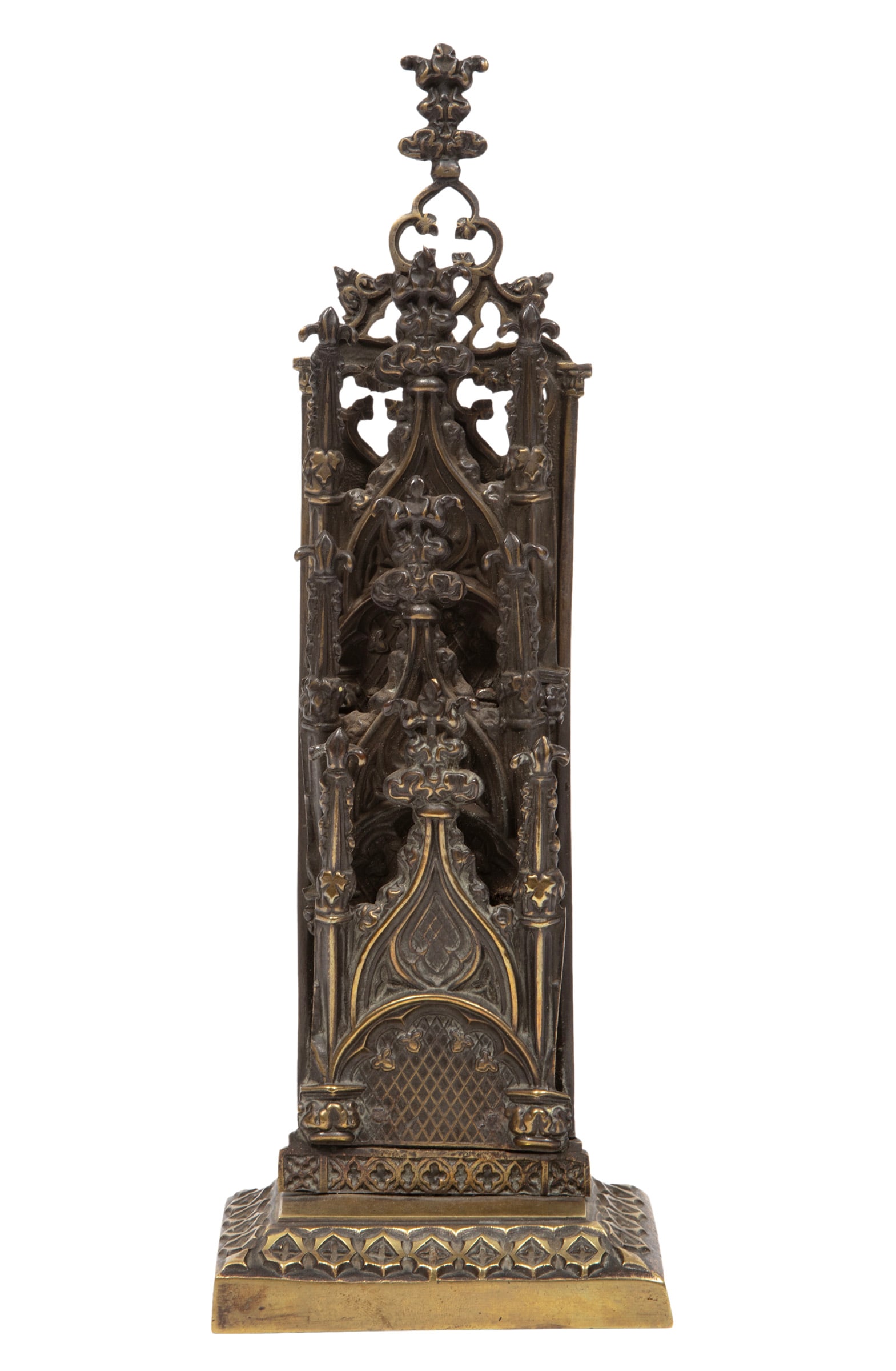 English Gothic Revival Patinated and Pressed Brass Letter Stand (1 of 4)